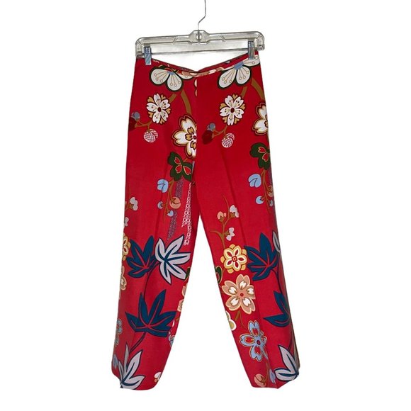 Boston Proper Pants - Boston Proper Floral Print Silk Cropped Pants